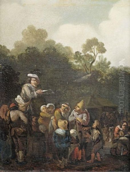 Versammlung Der Dorfgemeinschaft Oil Painting by Cornelis Dusart