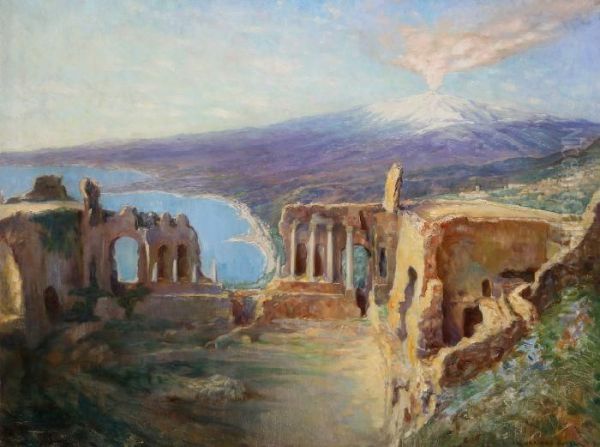 Taormina Oil Painting by Eduard Adrian Dussek