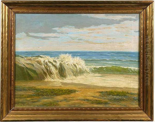 Coastal Scene With Beach And Surf Oil Painting by Silas Dustin