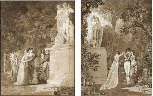 L'imitation De L'antique And L'admiration De L'antique Oil Painting by Dutailly