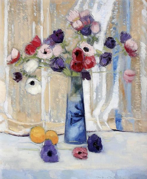 Bouquetd'anemones Oil Painting by Andre Dutertre