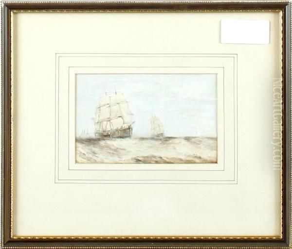 Two Ships In Full Sail Oil Painting by Thomas Goldsworth Dutton