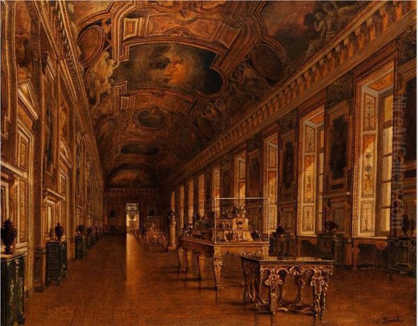 Inneres Der Apollo-galerie Imlouvre Oil Painting by Victor Duval