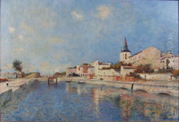 Canal De Marans Ii Oil Painting by Leon Duval-Gozlan