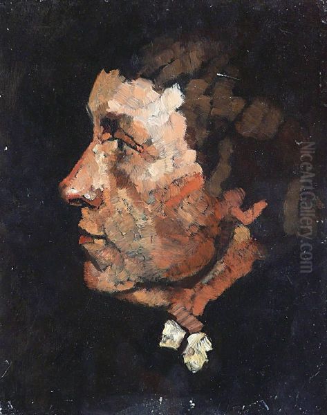 Portrait D'homme De Profil Oil Painting by Franck Duvenek