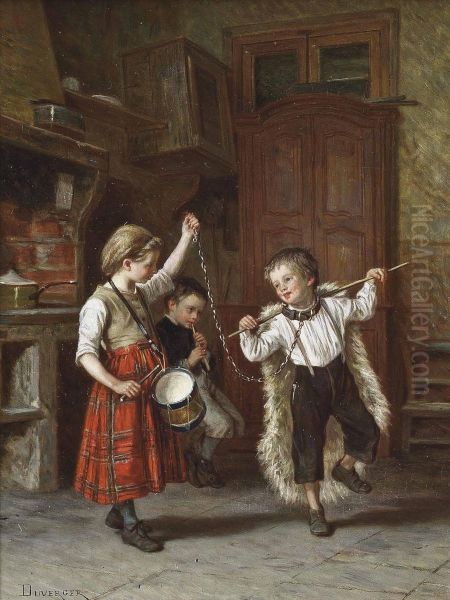 Dancing Bears Oil Painting by Theophile-Emmanuel Duverger