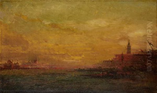 View Of Istanbul; View Of Venice, A Pair Oil Painting by Henri Duvieux