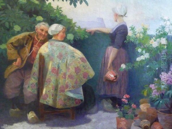 Conversation Dans Le Jardin Oil Painting by Carl Duxa