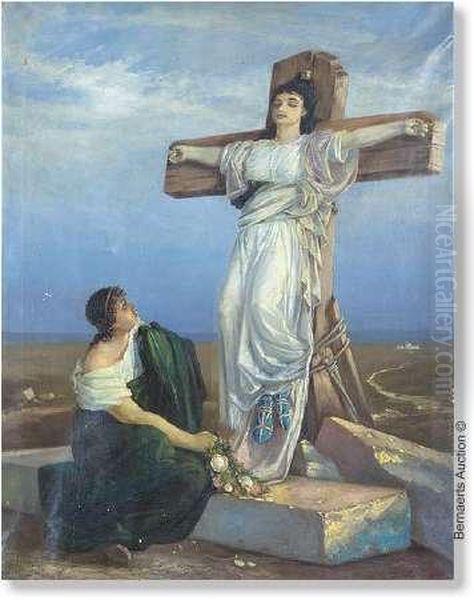 Crucifiedwoman Oil Painting by Francois Duyck