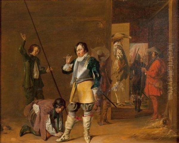 Salle De Garde Oil Painting by Willem Cornelisz. Duyster