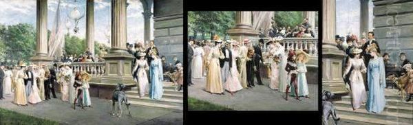 The Concert, Saratoga Springs N.y. (1890) Oil Painting by Franz Dvorak