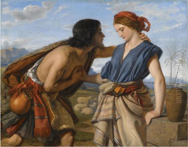 The Meeting Of Jacob And Rachel Oil Painting by William Dyce