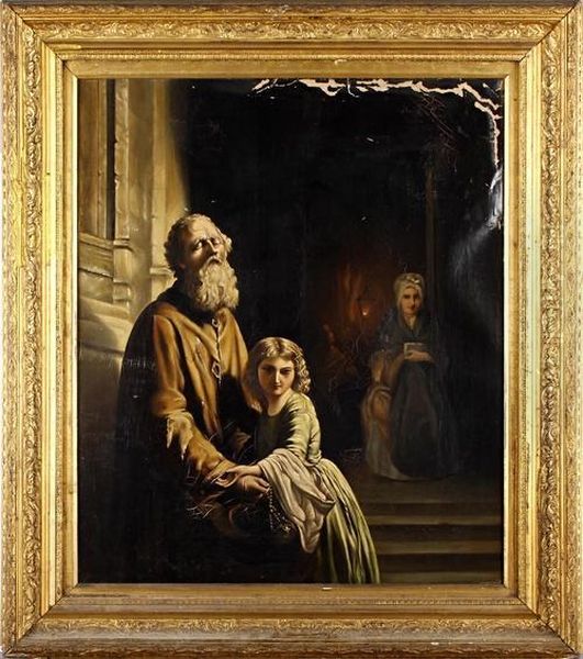 The Blind Beggar And His Daughter Oil Painting by Josephus Laurentius Dyckmans