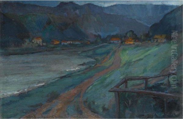 Valley At Dusk Oil Painting by Konstantin V. Dydyshko