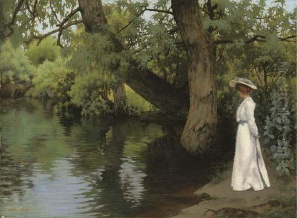 Beneath The Willows Oil Painting by Alfred Henry Dyer