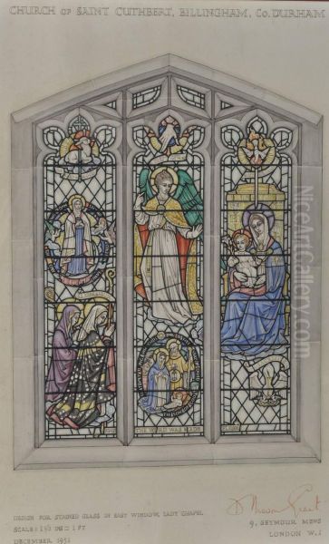 Design For A Stained Glasswindow Oil Painting by Marion Dyer