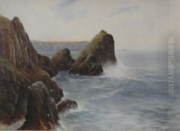 Gileguslel Cove, Cornwall Oil Painting by William Henry Dyer