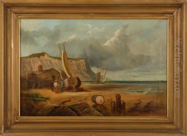 Oyster Boat Oil Painting by Samuel P. Dyke