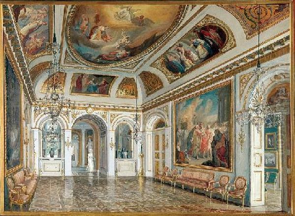 Sala Salomona W Palacu Lazienkowskim Oil Painting by Ludomir Franciszek Dymitrowicz