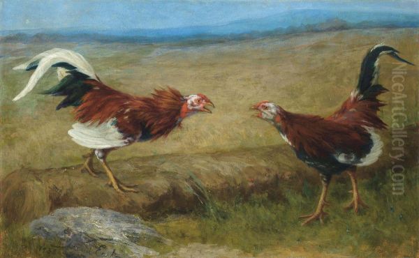 The Cock-fight Oil Painting by Maud Earl