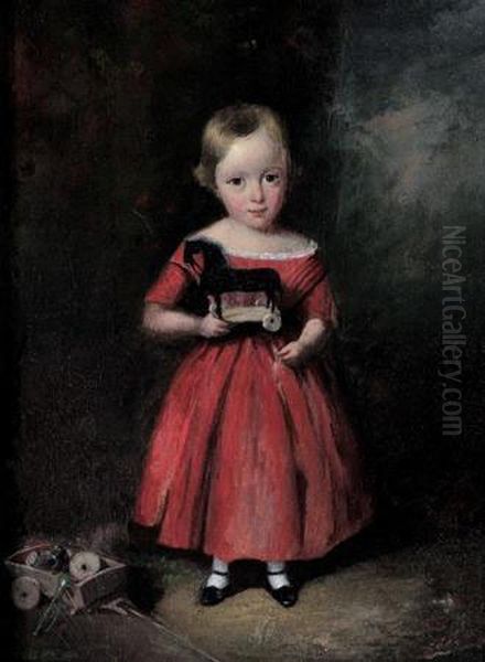 Boy In A Red Dress Oil Painting by Augustus Earle