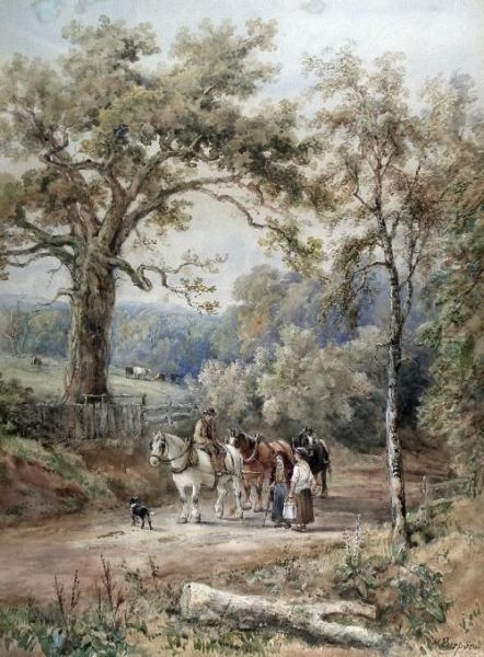 Lane At Haywards Heath On The Cuckfield Road West Sussex Oil Painting by Henry Earp