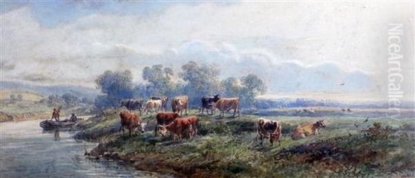 River Scene, Bramber, Sussex Oil Painting by Henry Earp