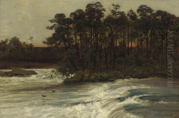 Where Rapids Roar Oil Painting by Sir Alfred East