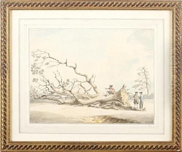 The Fallen Tree; And Two Similar Works Oil Painting by Edward East