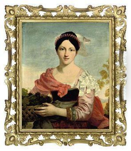 Portrait Of Mrs Charles H. Bellenden Ker, Half-length Oil Painting by Charles Lock Eastlake