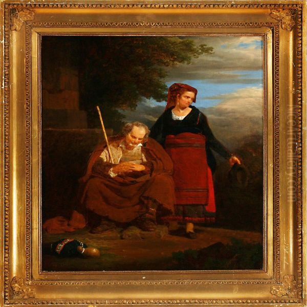 Italian Beggars Oil Painting by Charles Lock Eastlake