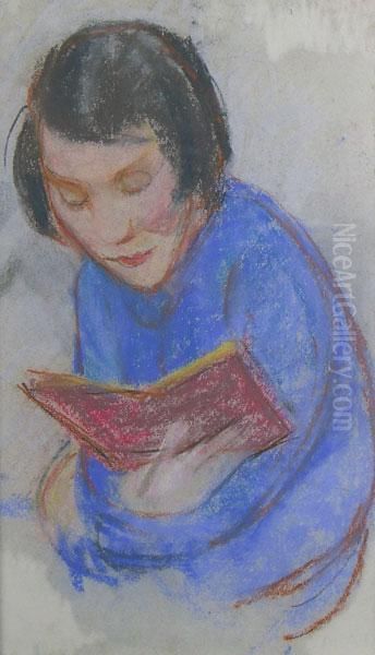 Woman Reading A Book Oil Painting by Mary Alexandra Bell Eastlake