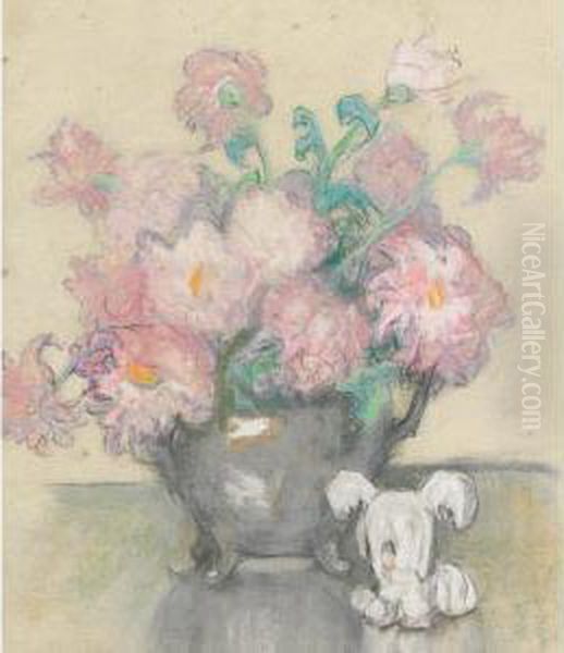 Still Life In Pink Oil Painting by Mary Alexandra Bell Eastlake