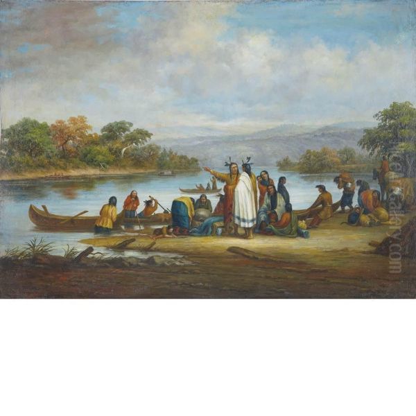 Sioux Indians Oil Painting by Seth Eastman