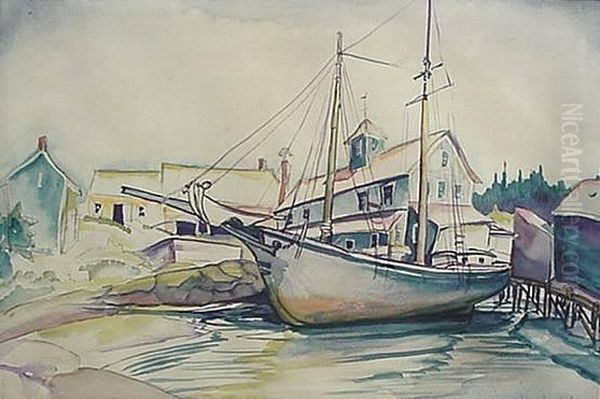 ''booth Bay Harbor Oil Painting by William Joseph Eastman