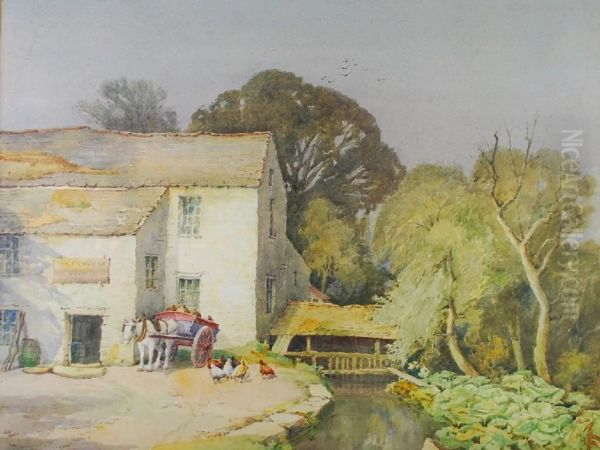 Water Mill With Mill Stream Oil Painting by Walter Eastwood