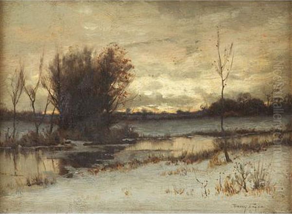 Sunset Oil Painting by Charles Harry Eaton