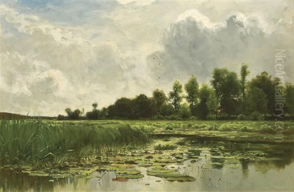 The Lily Pond Oil Painting by Charles Harry Eaton