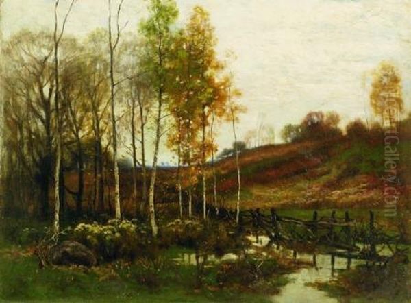 Autumn Birches Oil Painting by Charles Harry Eaton