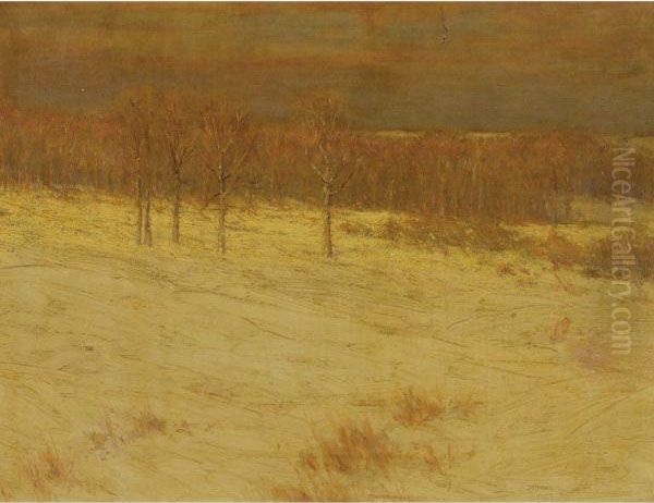 Snow Covered Fields Oil Painting by Charles Warren Eaton