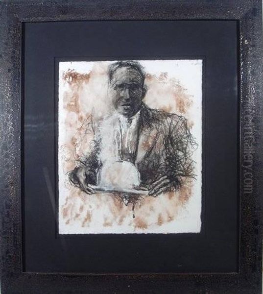 Business Man Study
 Mixed Media On Paper Oil Painting by Henry Green Eaton