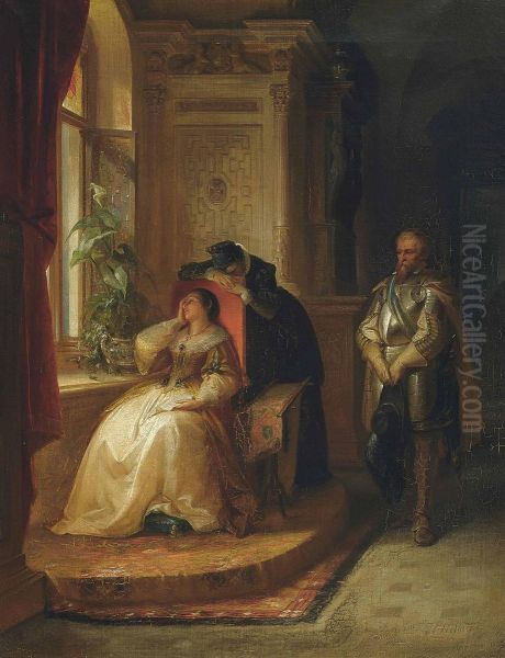 Tidings Of Sorrow Oil Painting by Johann Jakob Eberhardt