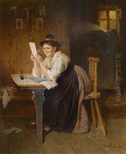 The Successfulletter Oil Painting by Adolf Eberle