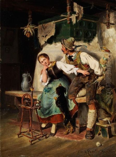 Der Sturmische Liebhaber Oil Painting by Adolf Eberle