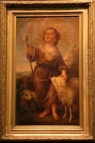 Good Shepherd Oil Painting by Alfred Rudolfovich Eberling