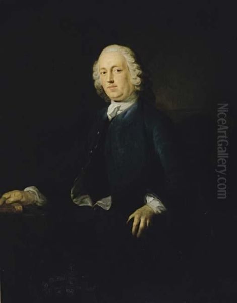 Portrait Of A Gentleman, Three-quarter Length, Seated By A Table Oil Painting by John Giles Eccardt