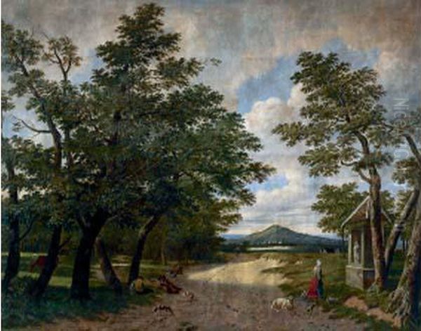 Paysage, 1851 Oil Painting by Auguste Daniel Echard