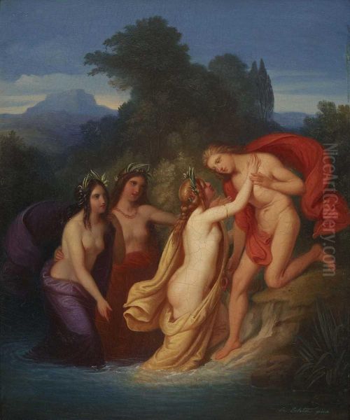 Hylas Und Die Quellnymphen Oil Painting by Michael Echter