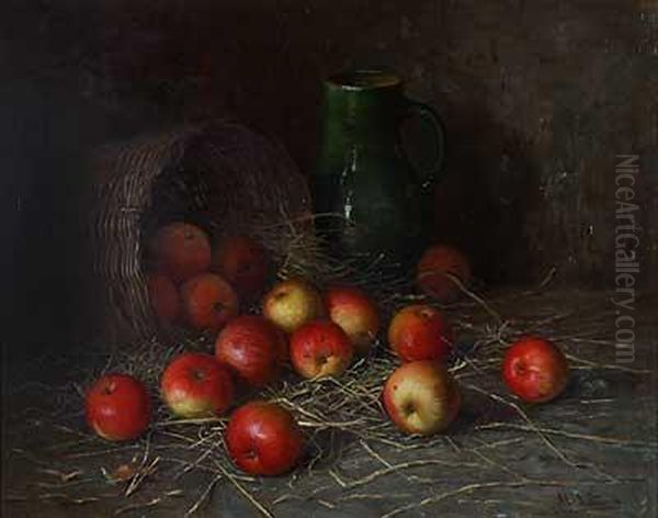 Apfelkorb Und Krug Oil Painting by Aloys Eckardt