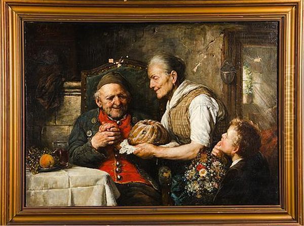 Die Bundkuchen Oil Painting by Carl Eckerler